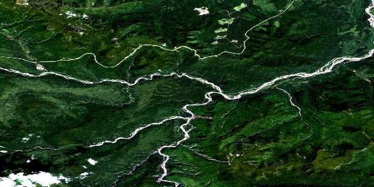 Chischa River Satellite Map 094J12 at 1:50,000 scale - National Topographic System of Canada (NTS) - Orthophoto