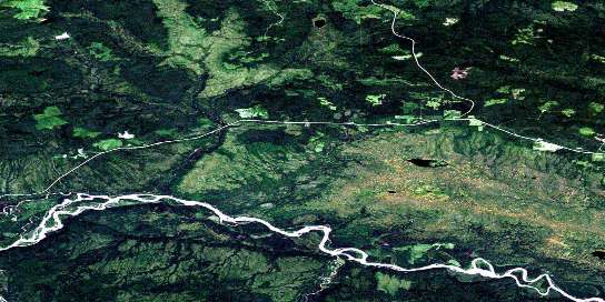 Rasberry Creek Satellite Map 094J14 at 1:50,000 scale - National Topographic System of Canada (NTS) - Orthophoto