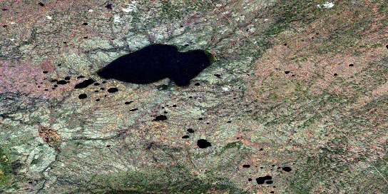 Trainor Lake Satellite Map 095A08 at 1:50,000 scale - National Topographic System of Canada (NTS) - Orthophoto