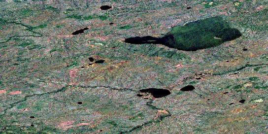 Cormack Lake Satellite Map 095A13 at 1:50,000 scale - National Topographic System of Canada (NTS) - Orthophoto