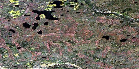 Celibeta Lake Satellite Map 095B01 at 1:50,000 scale - National Topographic System of Canada (NTS) - Orthophoto