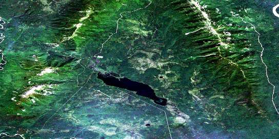 Fisherman Lake Satellite Map 095B05 at 1:50,000 scale - National Topographic System of Canada (NTS) - Orthophoto