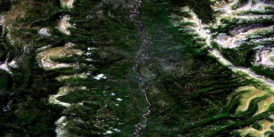 Tika Creek Satellite Map 095C10 at 1:50,000 scale - National Topographic System of Canada (NTS) - Orthophoto