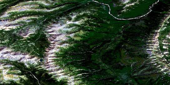 Etanda Lakes Satellite Map 095C16 at 1:50,000 scale - National Topographic System of Canada (NTS) - Orthophoto