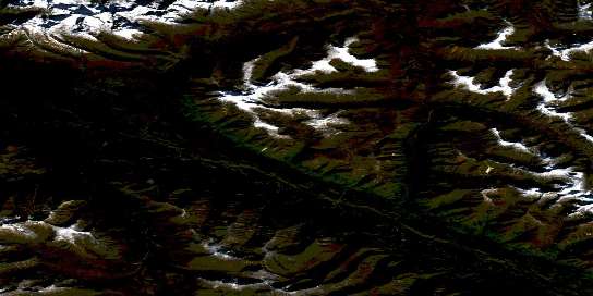Pass Creek Satellite Map 095E11 at 1:50,000 scale - National Topographic System of Canada (NTS) - Orthophoto