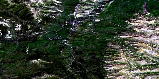 No Title Satellite Map 095F02 at 1:50,000 scale - National Topographic System of Canada (NTS) - Orthophoto