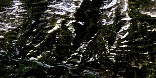 Vera Creek Satellite Map 095F11 at 1:50,000 scale - National Topographic System of Canada (NTS) - Orthophoto