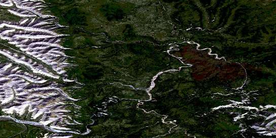 No Title Satellite Map 095F16 at 1:50,000 scale - National Topographic System of Canada (NTS) - Orthophoto