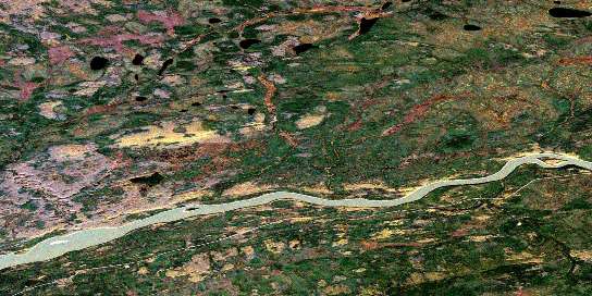 Matou River Satellite Map 095G08 at 1:50,000 scale - National Topographic System of Canada (NTS) - Orthophoto