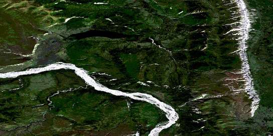 Deceiver Creek Satellite Map 095J05 at 1:50,000 scale - National Topographic System of Canada (NTS) - Orthophoto