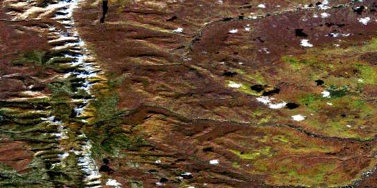 Slim Lake Satellite Map 095N07 at 1:50,000 scale - National Topographic System of Canada (NTS) - Orthophoto
