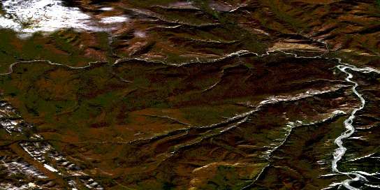 No Title Satellite Map 095N13 at 1:50,000 scale - National Topographic System of Canada (NTS) - Orthophoto