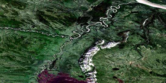 Wrigley River Satellite Map 095O04 at 1:50,000 scale - National Topographic System of Canada (NTS) - Orthophoto