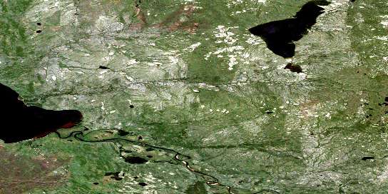 Notseglee Lake Satellite Map 095O15 at 1:50,000 scale - National Topographic System of Canada (NTS) - Orthophoto