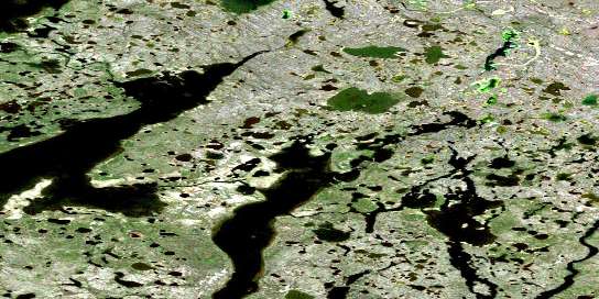 Niwelin Lake Satellite Map 096N13 at 1:50,000 scale - National Topographic System of Canada (NTS) - Orthophoto