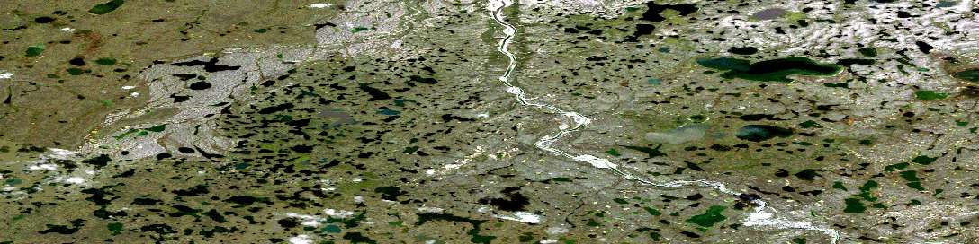 Gilmore Lake Satellite Map 097B15 at 1:50,000 scale - National Topographic System of Canada (NTS) - Orthophoto