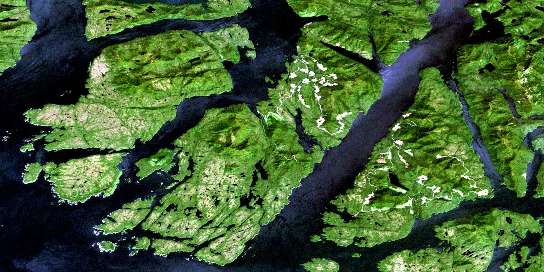 Spiller Channel Satellite Map 103A08 at 1:50,000 scale - National Topographic System of Canada (NTS) - Orthophoto