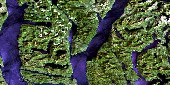 Roderick Island Satellite Map 103A09 at 1:50,000 scale - National Topographic System of Canada (NTS) - Orthophoto