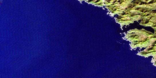 Gowgaia Bay Satellite Map 103B05 at 1:50,000 scale - National Topographic System of Canada (NTS) - Orthophoto