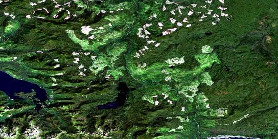 Yakoun Lake Satellite Map 103F08 at 1:50,000 scale - National Topographic System of Canada (NTS) - Orthophoto