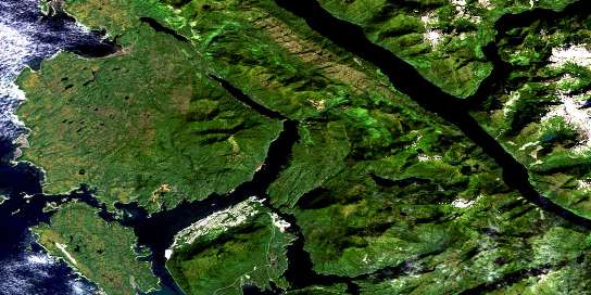 Prince Rupert Satellite Map 103J08 at 1:50,000 scale - National Topographic System of Canada (NTS) - Orthophoto