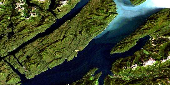 Pearse Island Satellite Map 103J16 at 1:50,000 scale - National Topographic System of Canada (NTS) - Orthophoto