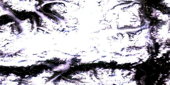 Leduc Glacier Satellite Map 104B01 at 1:50,000 scale - National Topographic System of Canada (NTS) - Orthophoto