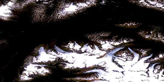 John Peaks Satellite Map 104B09 at 1:50,000 scale - National Topographic System of Canada (NTS) - Orthophoto