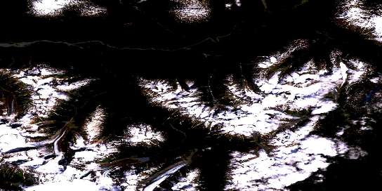Snippaker Creek Satellite Map 104B10 at 1:50,000 scale - National Topographic System of Canada (NTS) - Orthophoto
