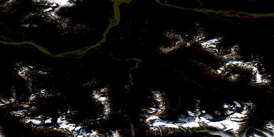 Katete River Satellite Map 104B12 at 1:50,000 scale - National Topographic System of Canada (NTS) - Orthophoto