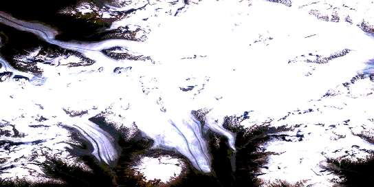 Hoodoo Mountain Satellite Map 104B14 at 1:50,000 scale - National Topographic System of Canada (NTS) - Orthophoto