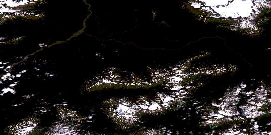 Bob Quinn Lake Satellite Map 104B16 at 1:50,000 scale - National Topographic System of Canada (NTS) - Orthophoto