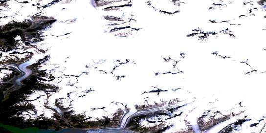 Sheppard Peak Satellite Map 104F10 at 1:50,000 scale - National Topographic System of Canada (NTS) - Orthophoto