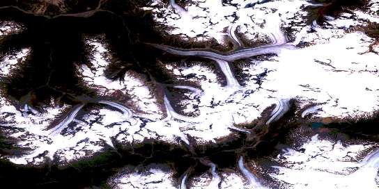 Sphaler Creek Satellite Map 104G03 at 1:50,000 scale - National Topographic System of Canada (NTS) - Orthophoto