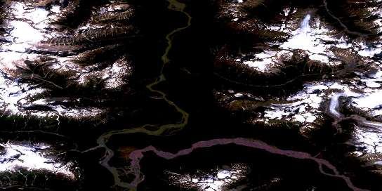 Scud River Satellite Map 104G05 at 1:50,000 scale - National Topographic System of Canada (NTS) - Orthophoto