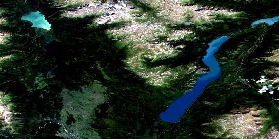 Kinaskan Lake Satellite Map 104G09 at 1:50,000 scale - National Topographic System of Canada (NTS) - Orthophoto