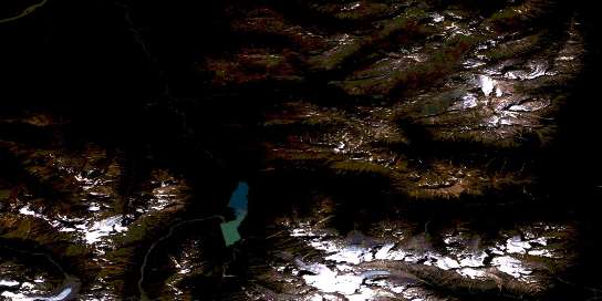 Air photo: Yehiniko Lake Satellite Image map 104G11 at 1:50,000 Scale