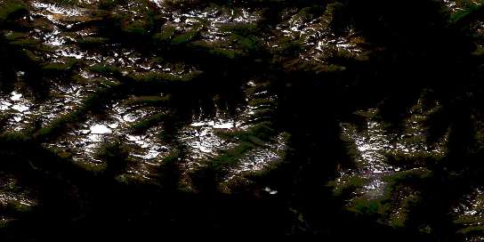 Buckinghorse Creek Satellite Map 104H07 at 1:50,000 scale - National Topographic System of Canada (NTS) - Orthophoto