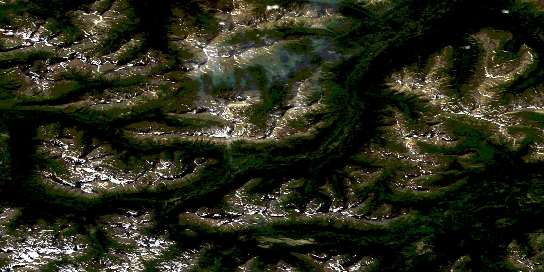 Tuaton Lake Satellite Map 104H08 at 1:50,000 scale - National Topographic System of Canada (NTS) - Orthophoto