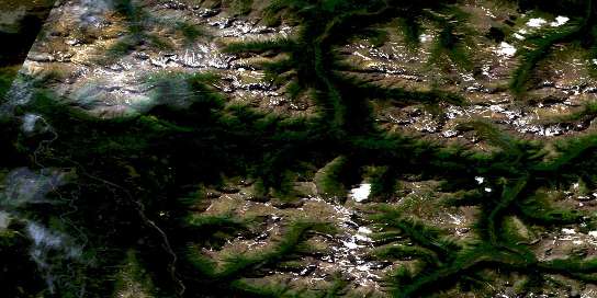 Eaglenest Creek Satellite Map 104H11 at 1:50,000 scale - National Topographic System of Canada (NTS) - Orthophoto