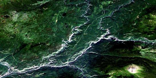 Classy Creek Satellite Map 104J02 at 1:50,000 scale - National Topographic System of Canada (NTS) - Orthophoto