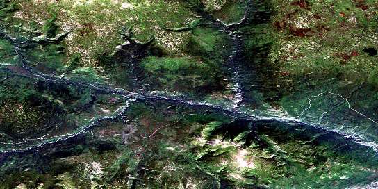 Tahltan River Satellite Map 104J03 at 1:50,000 scale - National Topographic System of Canada (NTS) - Orthophoto