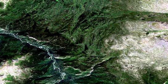 Ketchum Lake Satellite Map 104J05 at 1:50,000 scale - National Topographic System of Canada (NTS) - Orthophoto