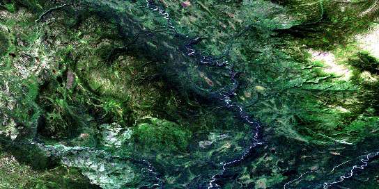 Little Tuya River Satellite Map 104J07 at 1:50,000 scale - National Topographic System of Canada (NTS) - Orthophoto