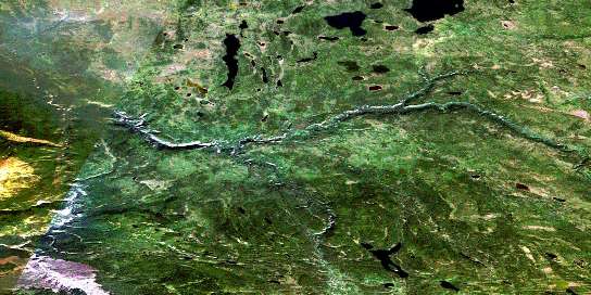 Prairie Lake Satellite Map 104J13 at 1:50,000 scale - National Topographic System of Canada (NTS) - Orthophoto