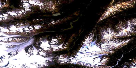 Bearskin Lake Satellite Map 104K01 at 1:50,000 scale - National Topographic System of Canada (NTS) - Orthophoto
