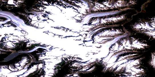 Wright Glacier Satellite Map 104K06 at 1:50,000 scale - National Topographic System of Canada (NTS) - Orthophoto