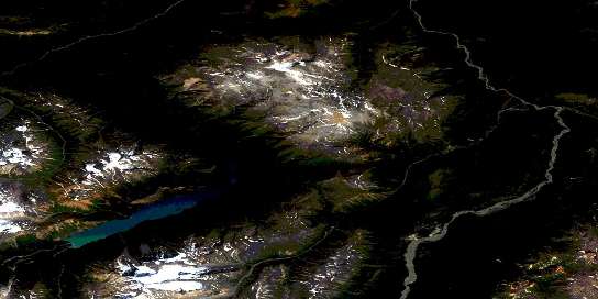 Tatsamenie Lake Satellite Map 104K08 at 1:50,000 scale - National Topographic System of Canada (NTS) - Orthophoto