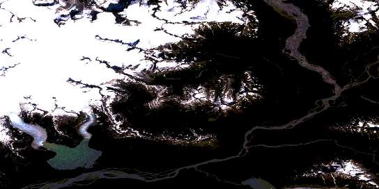 Tulsequah River Satellite Map 104K12 at 1:50,000 scale - National Topographic System of Canada (NTS) - Orthophoto
