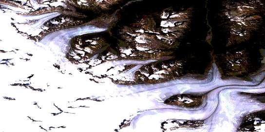 Mount Caplice Satellite Map 104M01 at 1:50,000 scale - National Topographic System of Canada (NTS) - Orthophoto